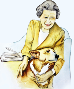 Queen with Corgis